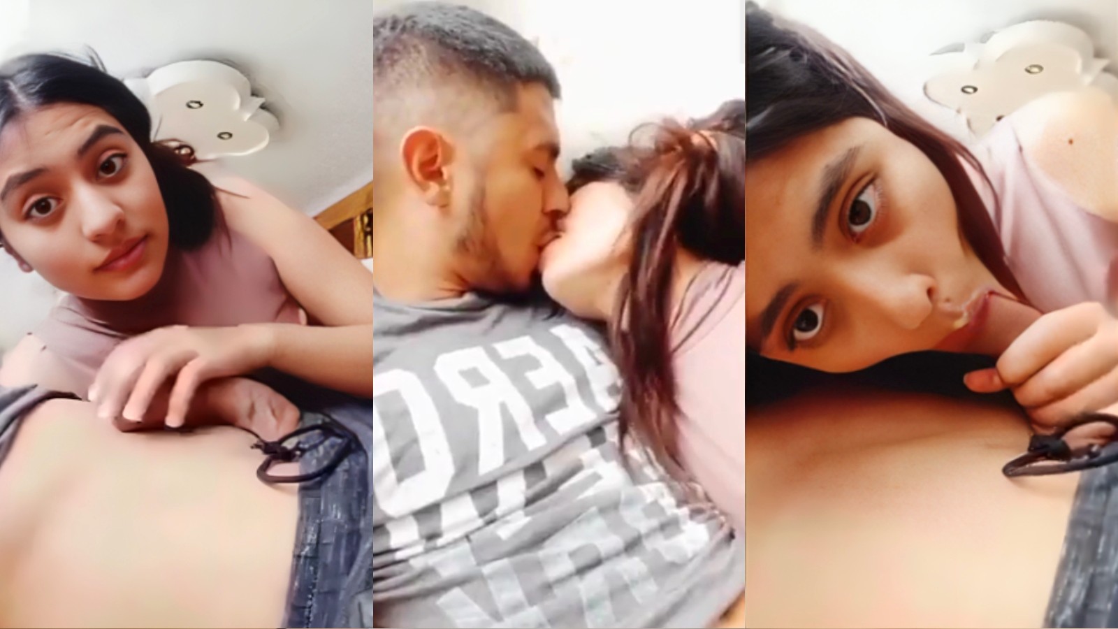 Cute College Girl Smooching and Deep Troath Blowjob